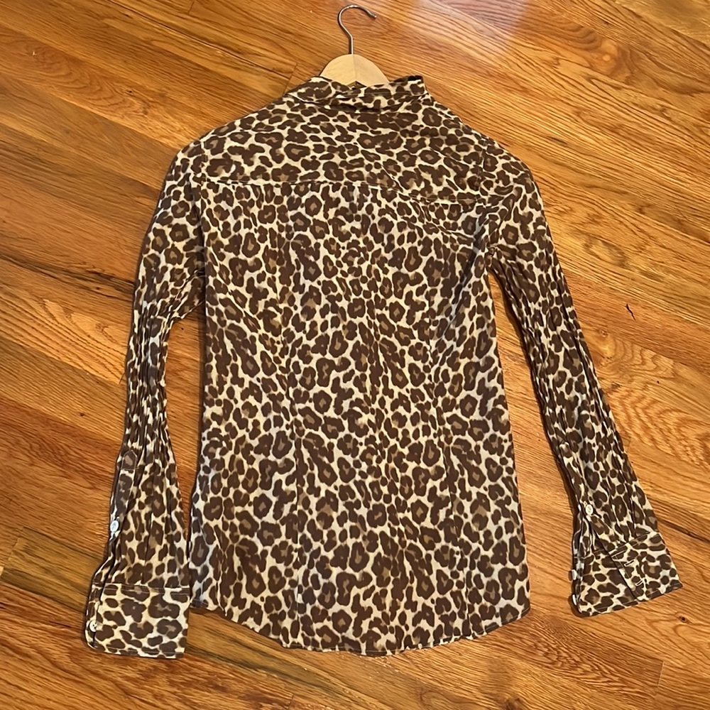 J Crew Perfect Fit 0 Leopard Print Button Down - image 4